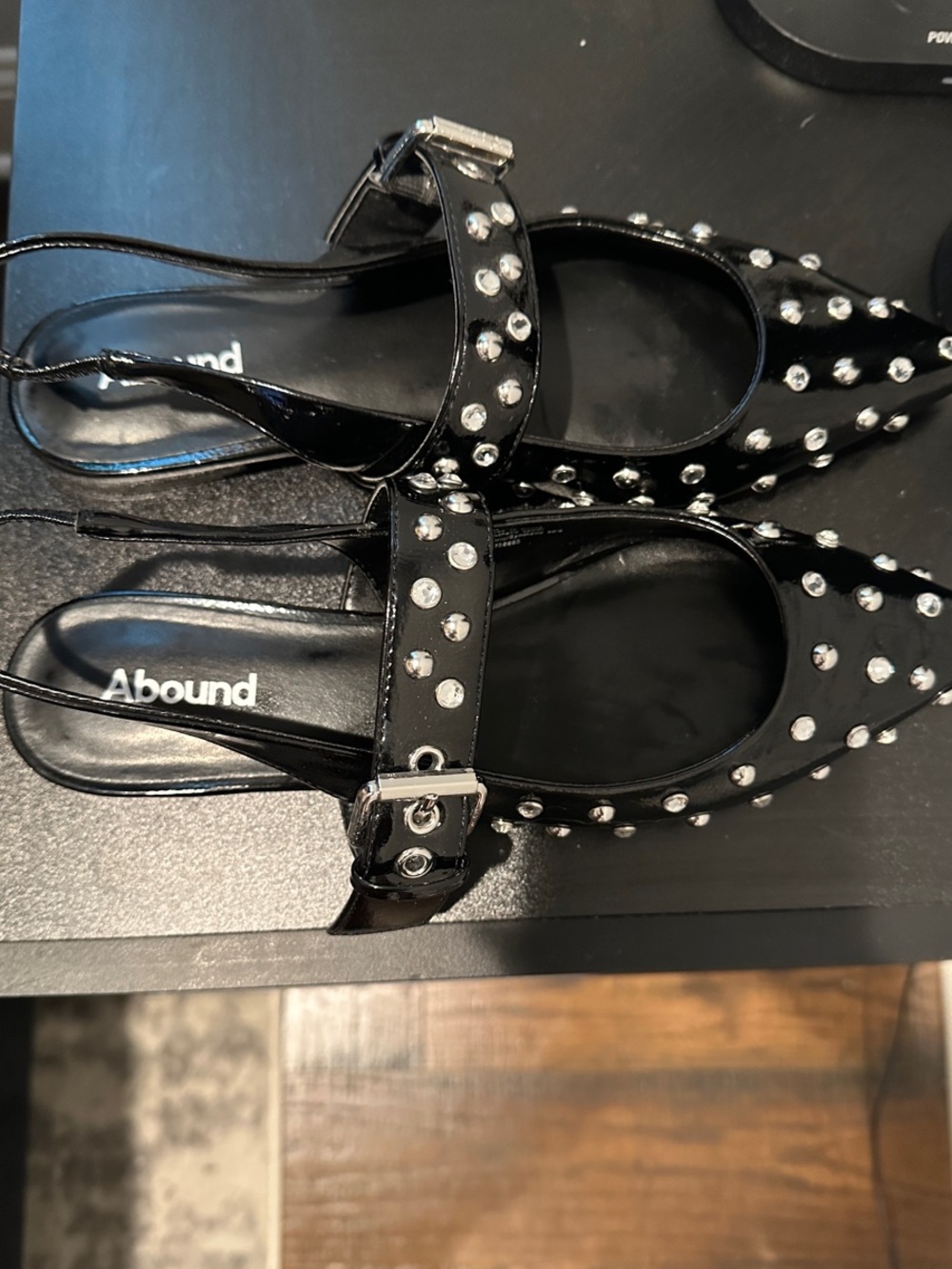 Abound Black Patent Studded Slingback Flats - Picture 3 of 3